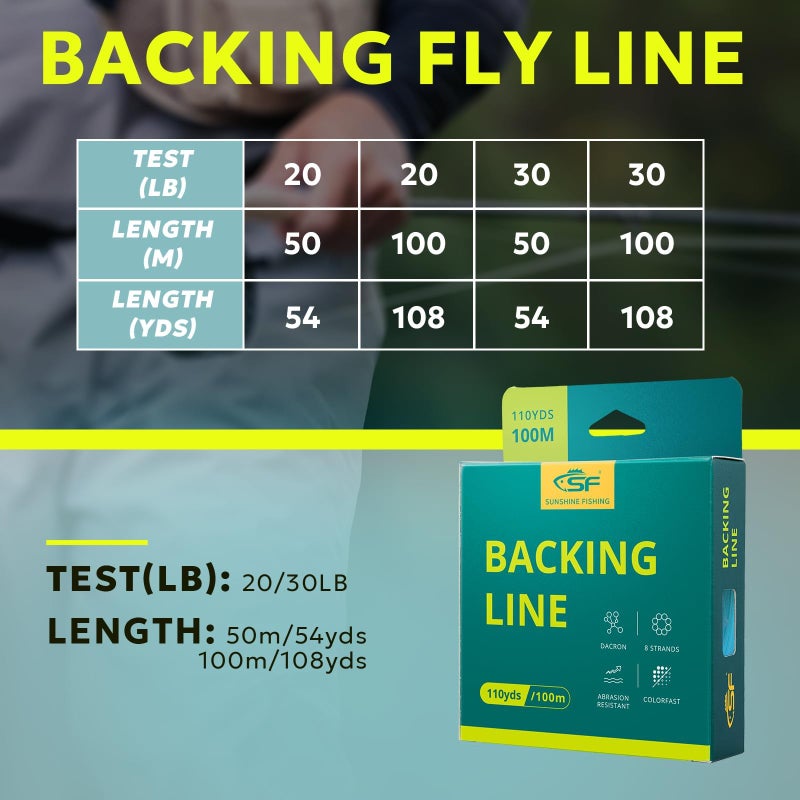 SF Braided Fly Fishing Trout Line Backing Line 20LB 100m/108yds Orange - Image 2